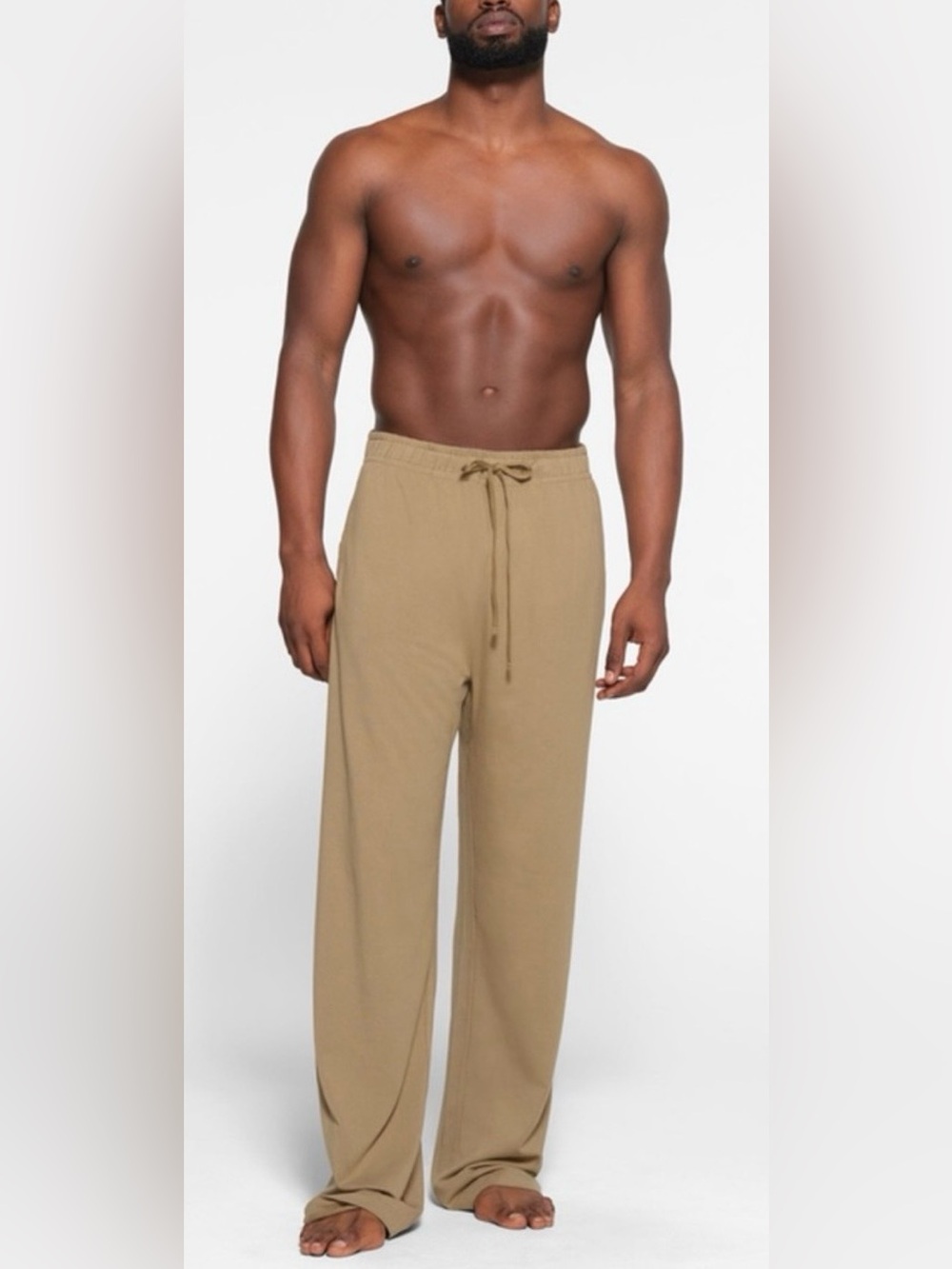 NWT SKIMS JERSEY LOUNGE MENS RELAXED STRAIGHT LEG PANT- XL. KHAKI